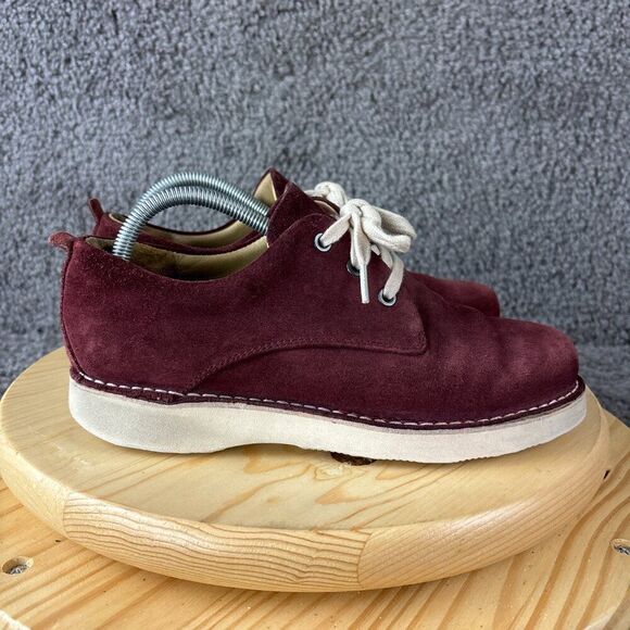 Samuel Hubbard Derby Mens 7.5 Red Suede Vibram Oxford Shoes Made in Portugal - Picture 4 of 11